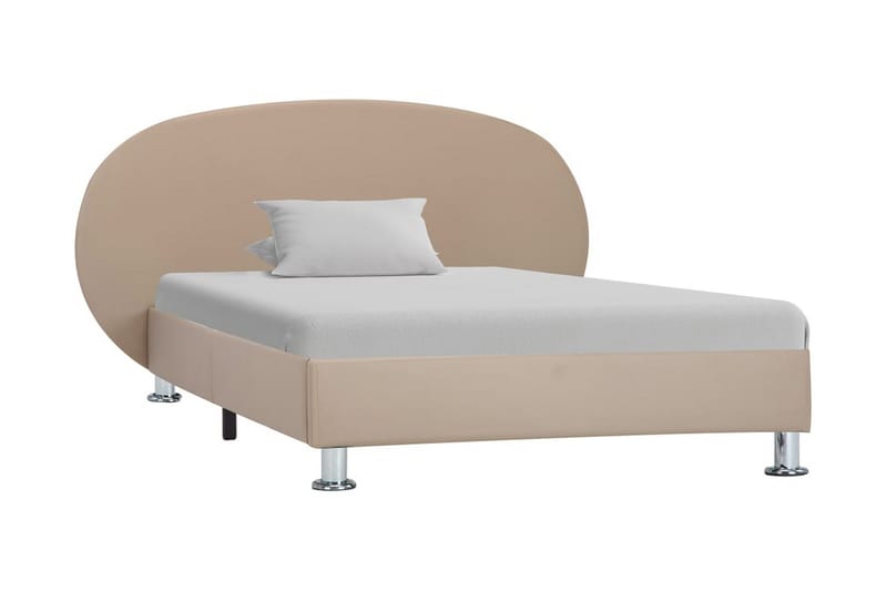 Sengestel 100 x 200 cm kunstlæder cappuccinofarvet - Brun - Møbler - Senge - Sengeramme & sengestel