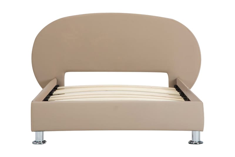 Sengestel 100 x 200 cm kunstlæder cappuccinofarvet - Brun - Møbler - Senge - Sengeramme & sengestel