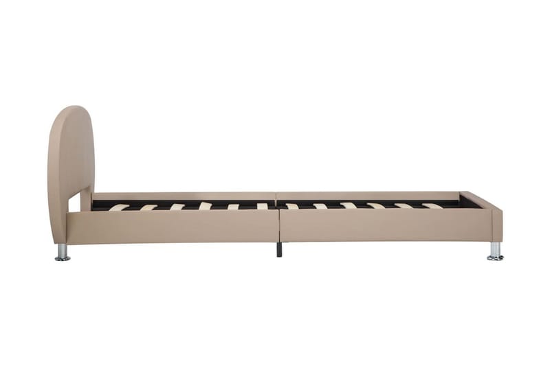 Sengestel 100 x 200 cm kunstlæder cappuccinofarvet - Brun - Møbler - Senge - Sengeramme & sengestel