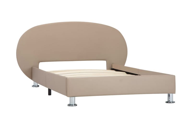 Sengestel 100 x 200 cm kunstlæder cappuccinofarvet - Brun - Møbler - Senge - Sengeramme & sengestel