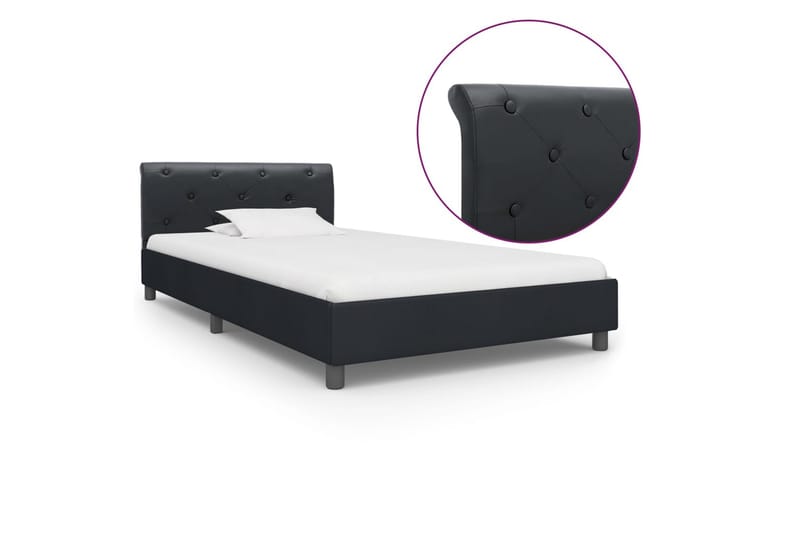 sengestel 100 x 200 cm sort kunstlæder - Møbler - Senge - Sengeramme & sengestel