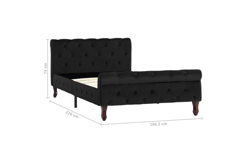 Sengestel 100X200 cm Flöjl Sort - Møbler - Senge - Sengeramme & sengestel