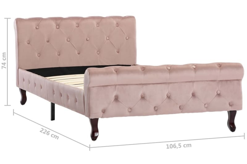 Sengestel 100X200 cm Flöjl Pink - Møbler - Senge - Sengeramme & sengestel
