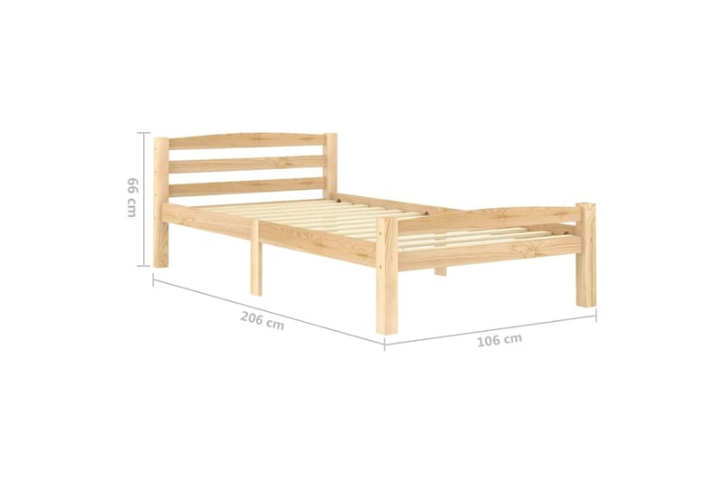 sengestel 100x200 cm massivt fyrretræ - Brun - Møbler - Senge - Sengeramme & sengestel