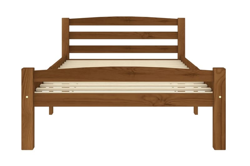 sengestel 100x200 cm massivt fyrretræ gyldenbrun - Brun - Møbler - Senge - Sengeramme & sengestel