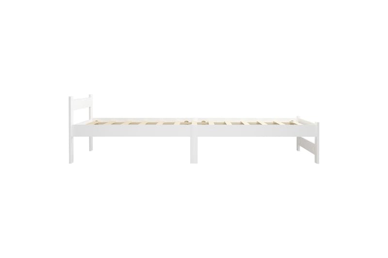 sengestel 100x200 cm massivt fyrretræ hvid - Hvid - Møbler - Senge - Sengeramme & sengestel