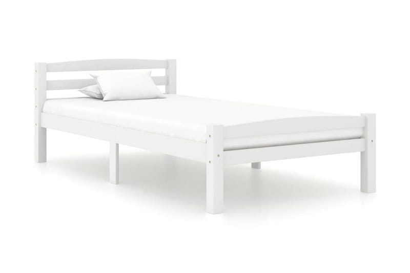 sengestel 100x200 cm massivt fyrretræ hvid - Hvid - Møbler - Senge - Sengeramme & sengestel