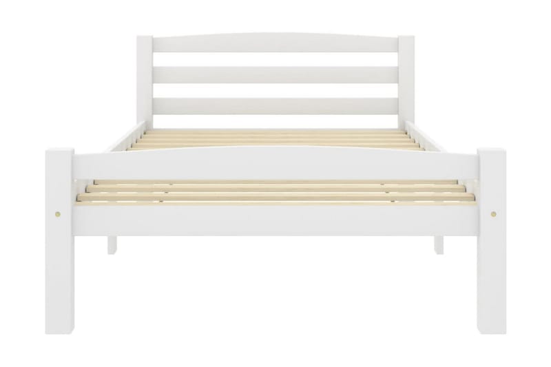 sengestel 100x200 cm massivt fyrretræ hvid - Hvid - Møbler - Senge - Sengeramme & sengestel