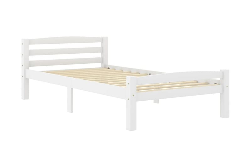 sengestel 100x200 cm massivt fyrretræ hvid - Hvid - Møbler - Senge - Sengeramme & sengestel