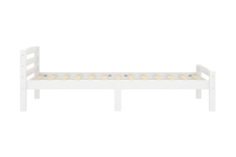 sengestel 100x200 cm massivt fyrretræ hvid - Hvid - Møbler - Senge - Sengeramme & sengestel