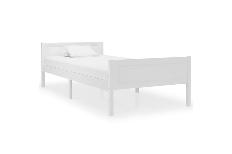sengestel 100x200 cm massivt fyrretræ hvid - Hvid - Møbler - Senge - Sengeramme & sengestel
