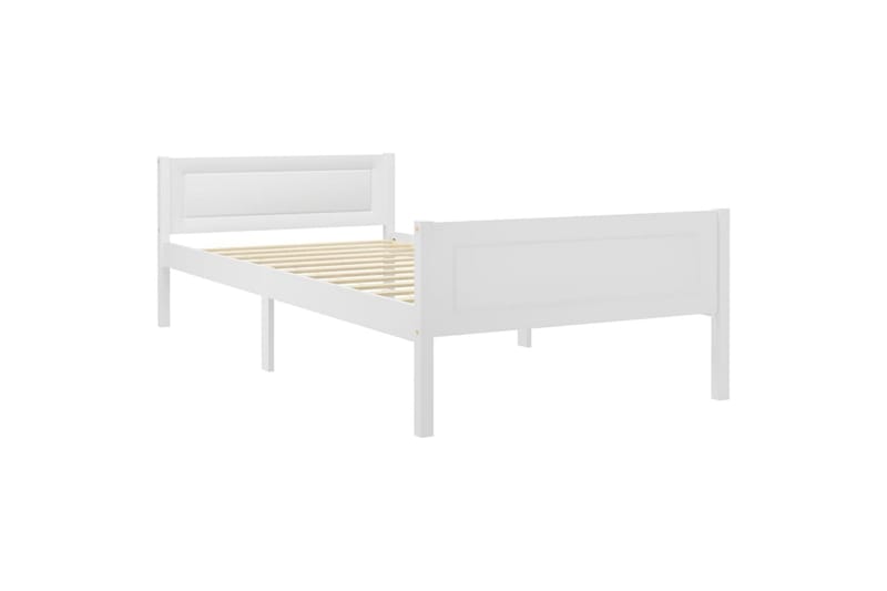 sengestel 100x200 cm massivt fyrretræ hvid - Hvid - Møbler - Senge - Sengeramme & sengestel