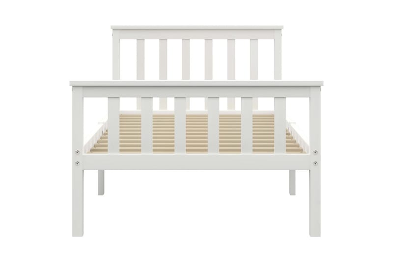 Sengestel 100x200 cm Massivt Fyrretræ Hvid - Møbler - Senge - Sengeramme & sengestel