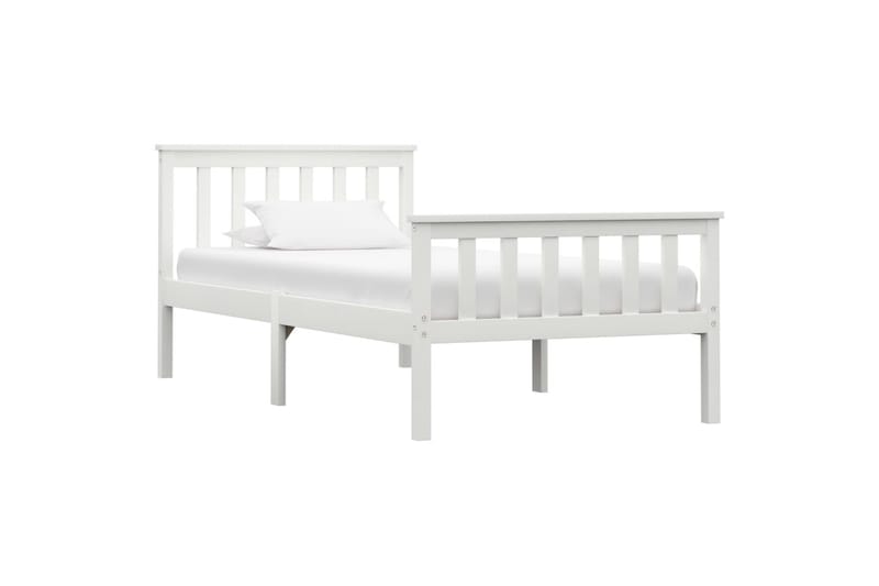 Sengestel 100x200 cm Massivt Fyrretræ Hvid - Møbler - Senge - Sengeramme & sengestel