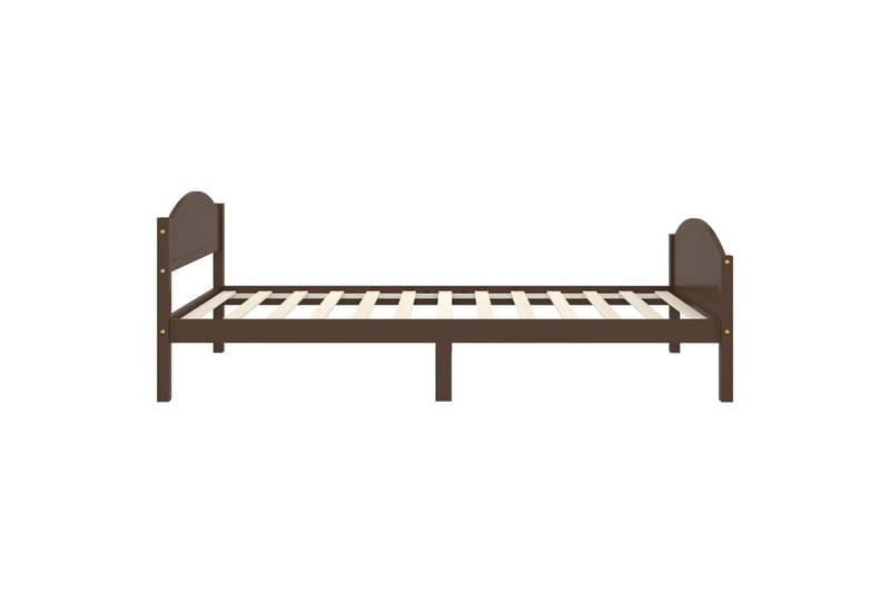 sengestel 100x200 cm massivt fyrretræ mørkebrun - Brun - Sengeramme & sengestel