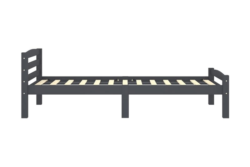 sengestel 100x200 cm massivt fyrretræ mørkegrå - Grå - Møbler - Senge - Sengeramme & sengestel