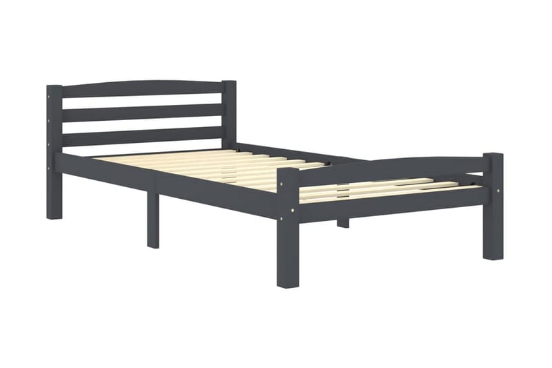 sengestel 100x200 cm massivt fyrretræ mørkegrå - Grå - Sengeramme & sengestel