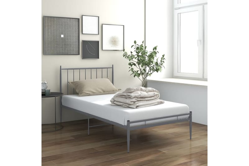 sengestel 100x200 cm metal grå - Grå - Møbler - Senge - Sengeramme & sengestel