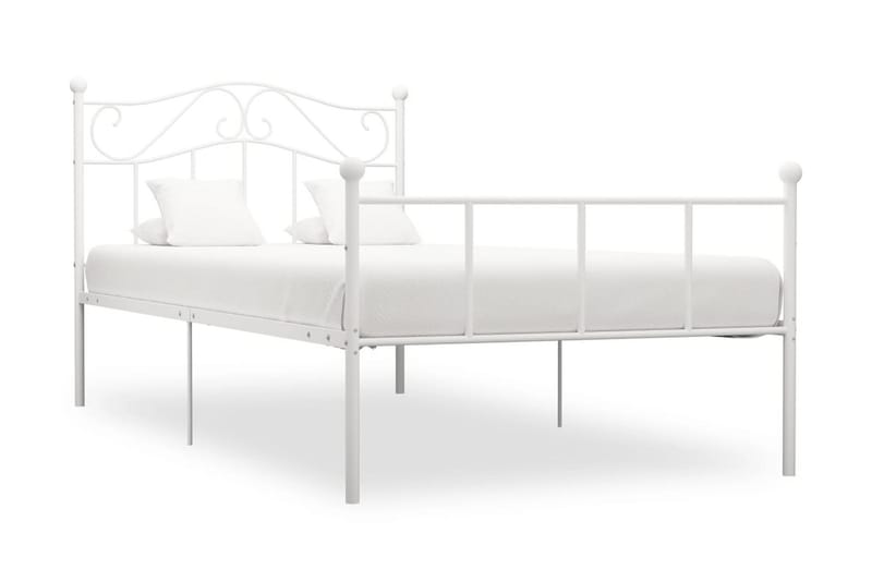 Sengestel 100x200 cm Metal Hvid - Hvid - Møbler - Senge - Sengeramme & sengestel