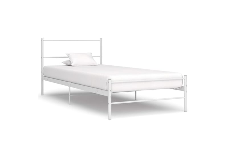 Sengestel 100x200 cm Metal Hvid - Møbler - Senge - Sengeramme & sengestel