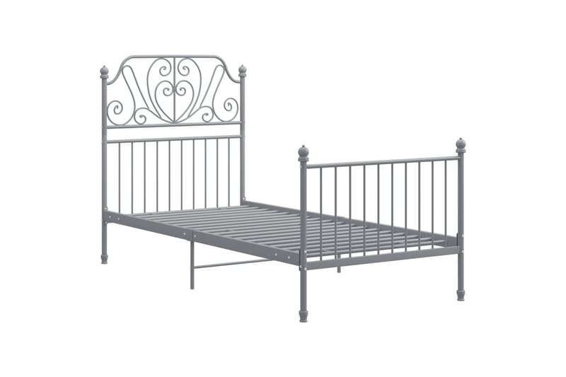 sengestel 100x200 cm metal og krydsfinér grå - Grå - Sengeramme & sengestel