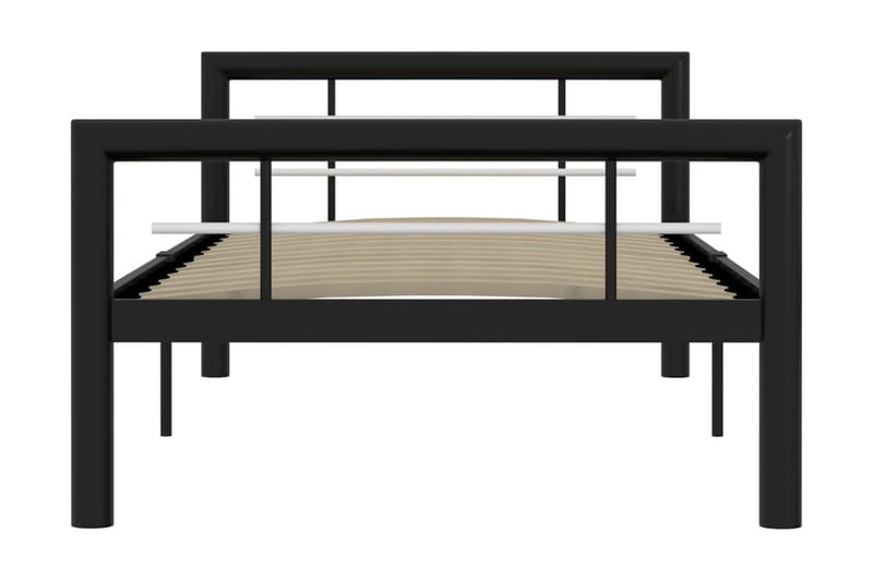 Sengestel 100x200 cm Metal Sort Og Hvid - Sort - Møbler - Senge - Sengeramme & sengestel