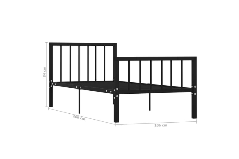 Sengestel 100x200 cm Metal Sort - Sort - Møbler - Senge - Sengeramme & sengestel