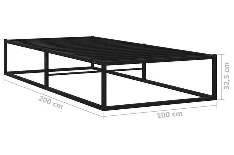 Sengestel 100x200 cm metal sort - Sort - Møbler - Senge - Sengeramme & sengestel