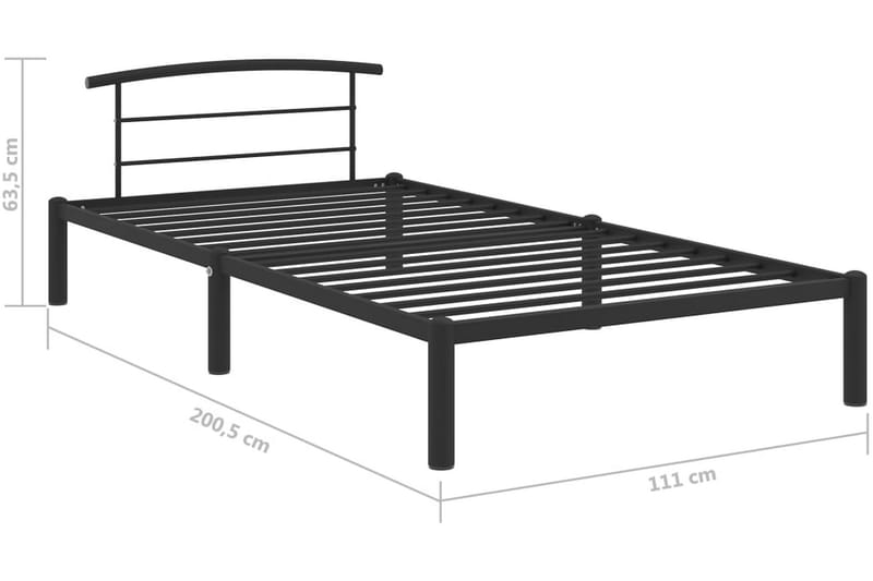 Sengestel 100X200 cm Metal Sort - Møbler - Senge - Sengeramme & sengestel
