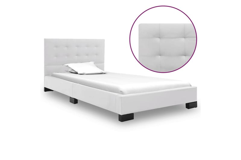 Sengestel 120 X 200 Cm Hvid Kunstlæder - Hvid - Møbler - Senge - Sengeramme & sengestel