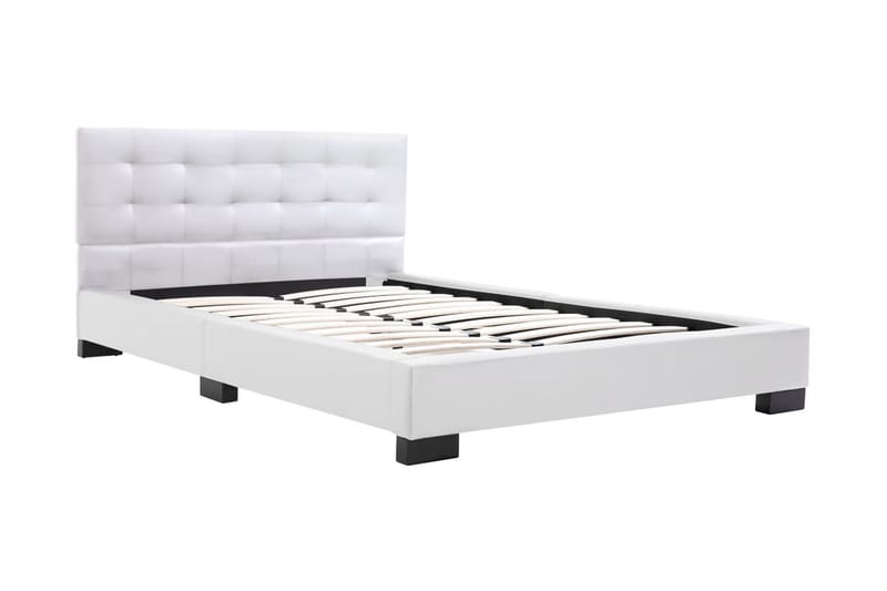 Sengestel 120 X 200 Cm Hvid Kunstlæder - Hvid - Møbler - Senge - Sengeramme & sengestel