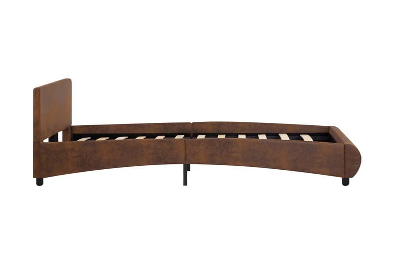 Sengestel 120 x 200 cm kunstlæder brun - Brun - Møbler - Senge - Sengeramme & sengestel