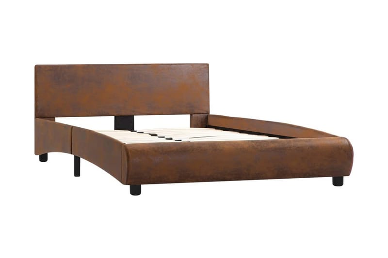 Sengestel 120 x 200 cm kunstlæder brun - Brun - Møbler - Senge - Sengeramme & sengestel