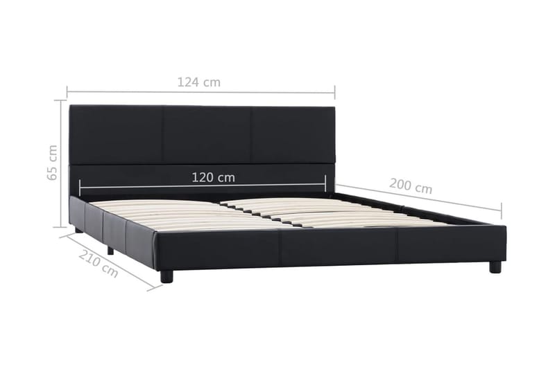 sengestel 120 x 200 cm kunstlæder sort - Møbler - Senge - Sengeramme & sengestel