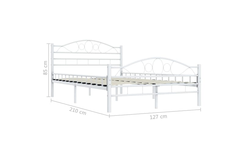 Sengestel 120 X 200 Cm Metal Hvid - Hvid - Møbler - Senge - Sengeramme & sengestel
