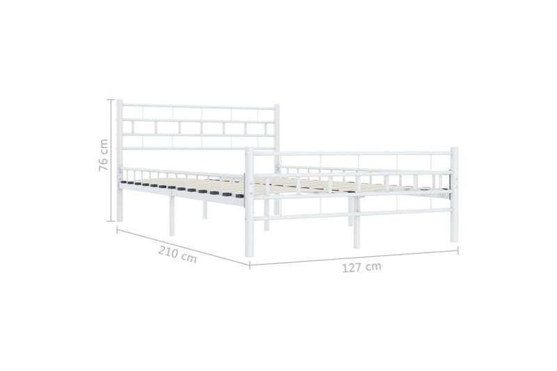 Sengestel 120 X 200 Cm Metal Hvid - Hvid - Møbler - Senge - Sengeramme & sengestel