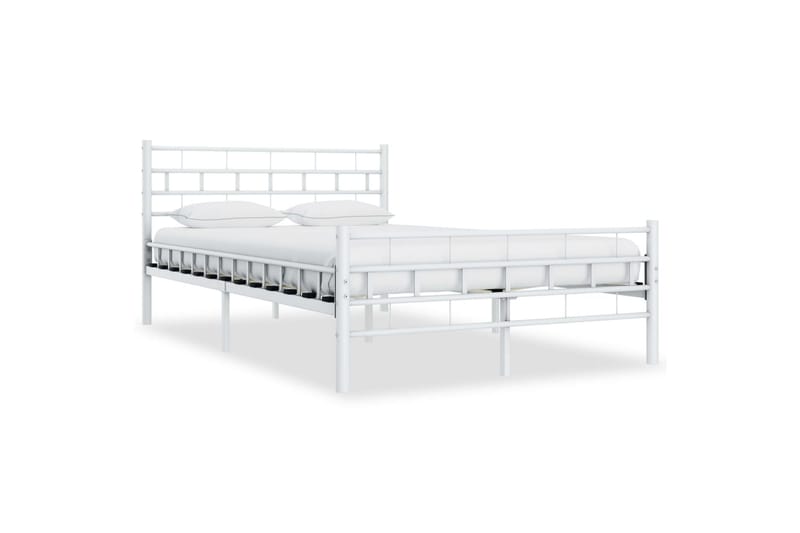 Sengestel 120 X 200 Cm Metal Hvid - Hvid - Møbler - Senge - Sengeramme & sengestel