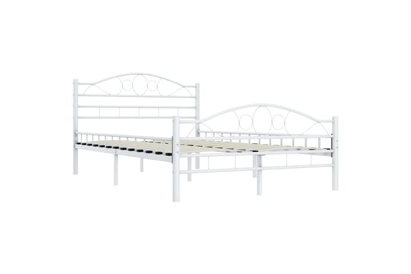 Sengestel 120 X 200 Cm Metal Hvid - Hvid - Møbler - Senge - Sengeramme & sengestel