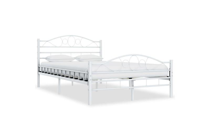 Sengestel 120 X 200 Cm Metal Hvid - Hvid - Møbler - Senge - Sengeramme & sengestel