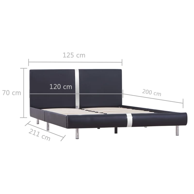 Sengestel 120 X 200 Cm Sort Kunstlæder - Sort - Møbler - Senge - Sengeramme & sengestel