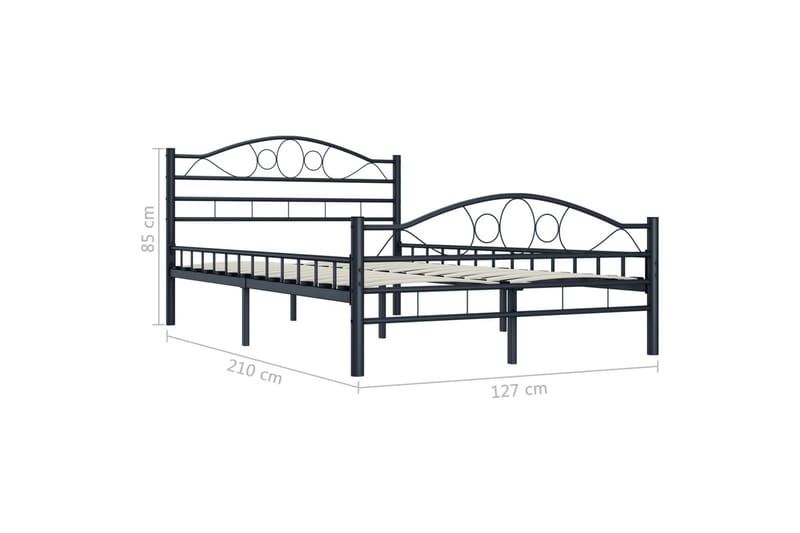 Sengestel 120 X 200 Cm Stål Sort - Sort - Møbler - Senge - Sengeramme & sengestel