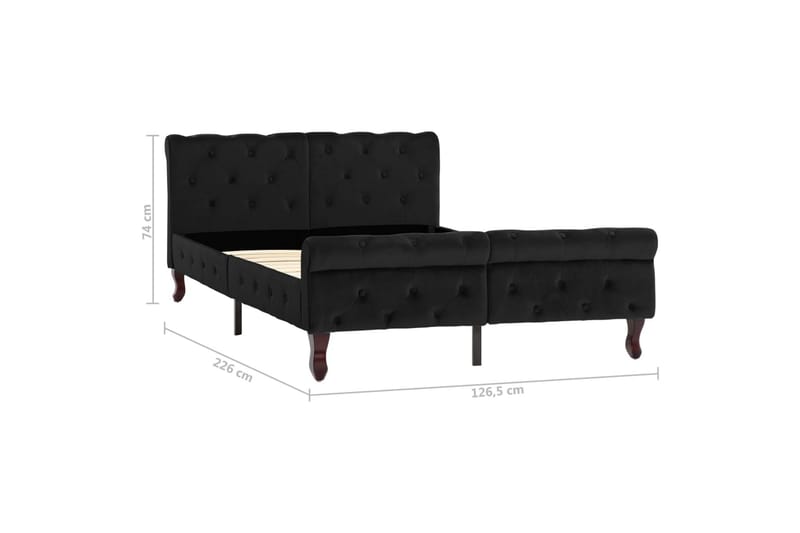 Sengestel 120X200 cm Flöjl Sort - Møbler - Senge - Sengeramme & sengestel