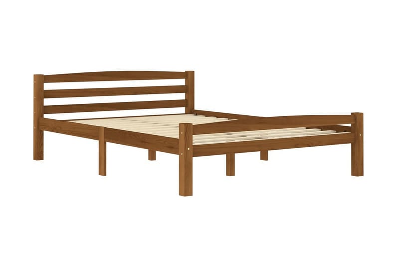 sengestel 120x200 cm massivt fyrretræ gyldenbrun - Brun - Sengeramme & sengestel