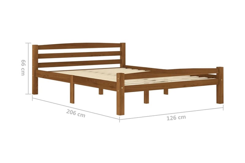 sengestel 120x200 cm massivt fyrretræ gyldenbrun - Brun - Sengeramme & sengestel