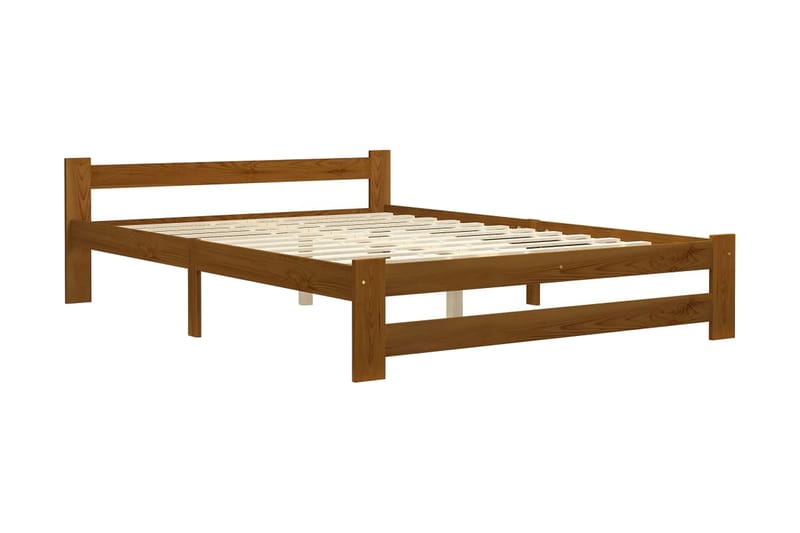 sengestel 120x200 cm massivt fyrretræ honningbrun - Brun - Sengeramme & sengestel