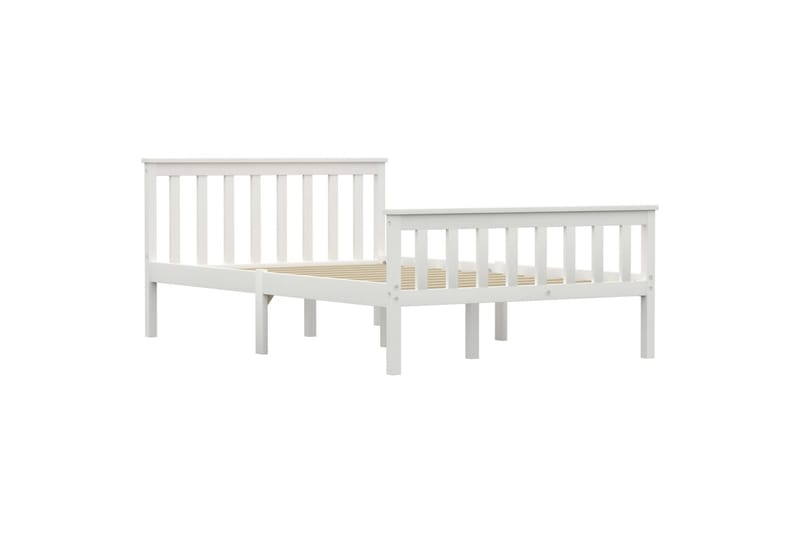 Sengestel 120x200 cm Massivt Fyrretræ Hvid - Møbler - Senge - Sengeramme & sengestel