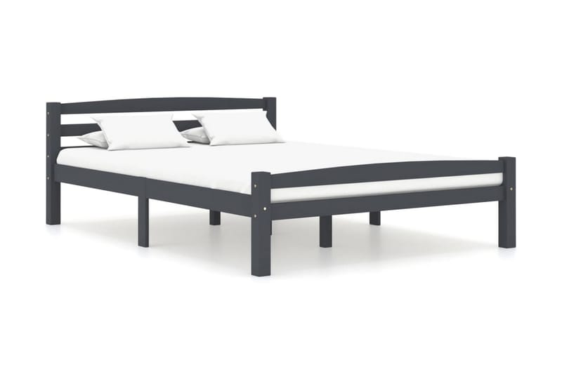 sengestel 120x200 cm massivt fyrretræ mørkegrå - Grå - Møbler - Senge - Sengeramme & sengestel