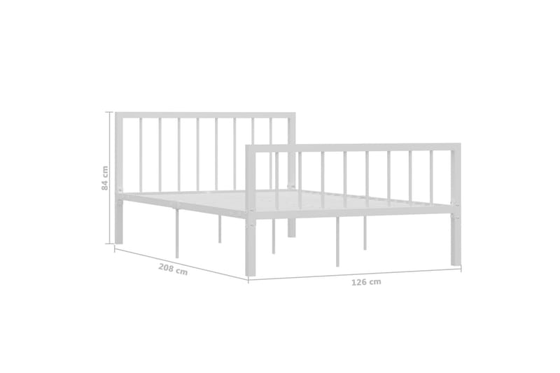 Sengestel 120x200 cm Metal Hvid - Hvid - Møbler - Senge - Sengeramme & sengestel