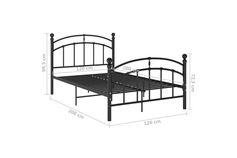 sengestel 120x200 cm metal sort - Sort - Sengeramme & sengestel