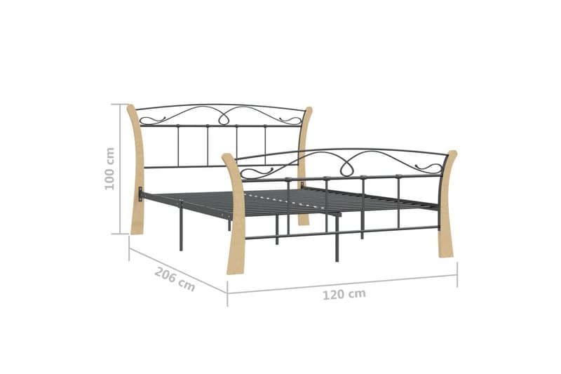 sengestel 120x200 cm metal sort - Sort - Møbler - Senge - Sengeramme & sengestel